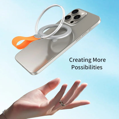 Magnetic Cell Phone Ring Holder for MagSafe Magnet Stand with Strap for IPhone 13 14 15 Samsung Mac Safe Removable Grip Bracket eprolo