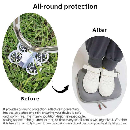 Protective grey hard case for DJI Neo. Two-way zipper, compact, for travel & protection. (Case only) - Smart Savvy