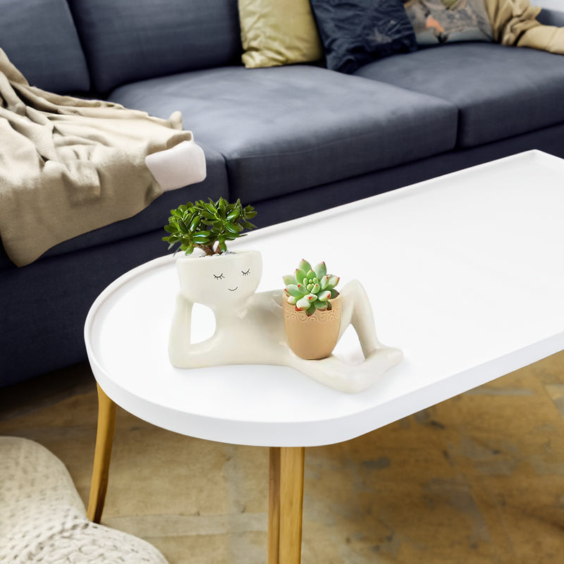 Funny Resin Succulent Pot: Relaxing - pose Figure with Pot Planter, Drainage Hole, Ideal for Succulents and Cacti - Smart Savvy