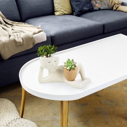 Funny Resin Succulent Pot: Relaxing - pose Figure with Pot Planter, Drainage Hole, Ideal for Succulents and Cacti - Smart Savvy