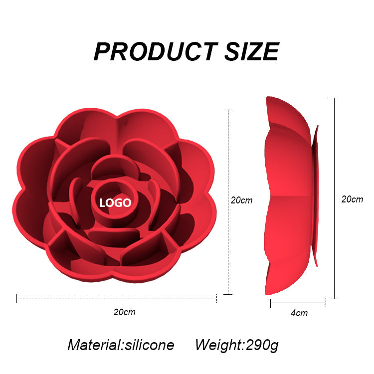 New Portable Dog Bowl Pet Feeder Licking Silicone Dog Bowl Slow Feeder Flower eprolo