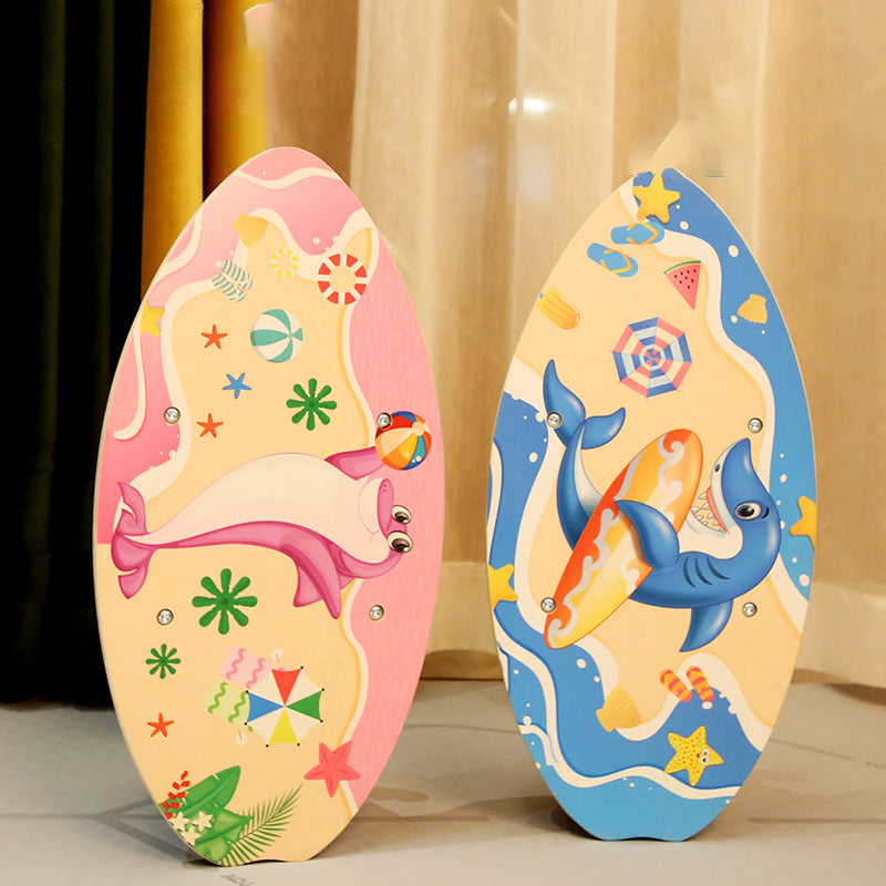 Wooden Early Education Children's Balance Board Training Balance Curved Board Bending Seesaw Puzzle Home Toy Seesaw eprolo