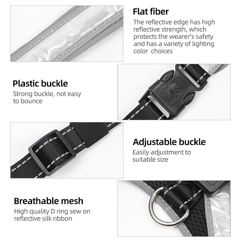 Pet supplies: explosion - proof, flushable, 8 - gear, color - changing LED, chest braces, clothes and collars with traction. - Smart Savvy