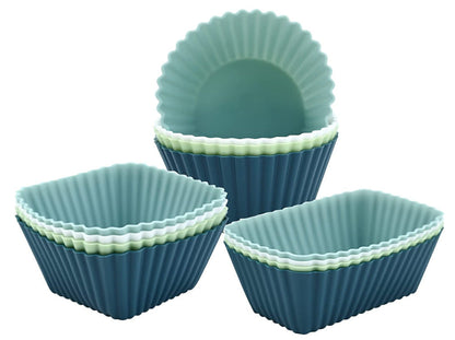 Silicone Muffin Cup Baking Square Round Square Thick Cake Mold Set cupcake eprolo