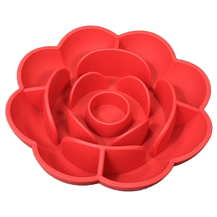 New Portable Dog Bowl Pet Feeder Licking Silicone Dog Bowl Slow Feeder Flower eprolo