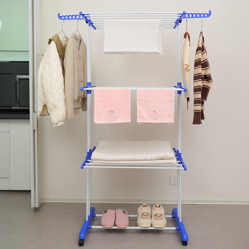 Folding Clothes Rack with Drying and Storage Functions for Bedroom, Ideal for Hanging Coats and Garments - Smart Savvy