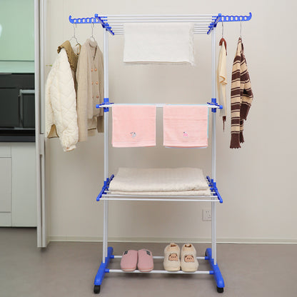 Folding Clothes Rack with Drying and Storage Functions for Bedroom, Ideal for Hanging Coats and Garments - Smart Savvy
