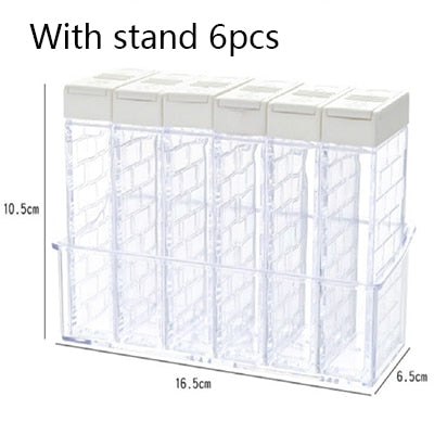 Transparent Spice Jar Set Salt and Pepper Seasoning Bottle Colorful Lid Kitchen Condiment Cruet Storage Container eprolo