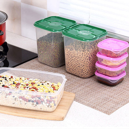 17Pcs/set Keep Fresh Food Storage Box Refrigerator Food Container Sealed Crisper Grain Dried Storage Jar Tank Kitchen Organizer eprolo