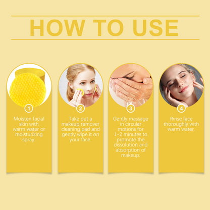 EELHOE Ginger And Lemon Makeup Remover Cleansing Pad, Facial Makeup Gentle Clean Makeup, Care For Skin Without Tight eprolo