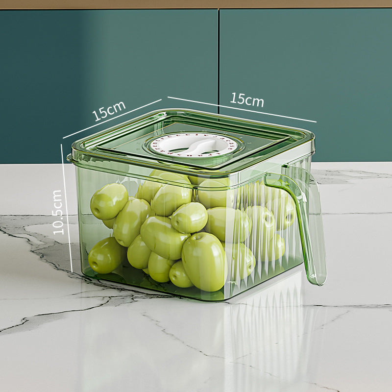 Refrigerator Storage Box Household Drainable Food Storage Box Sealed Storage Box With Handle Stacking Storage Box eprolo