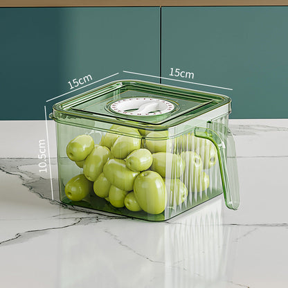 Refrigerator Storage Box Household Drainable Food Storage Box Sealed Storage Box With Handle Stacking Storage Box eprolo