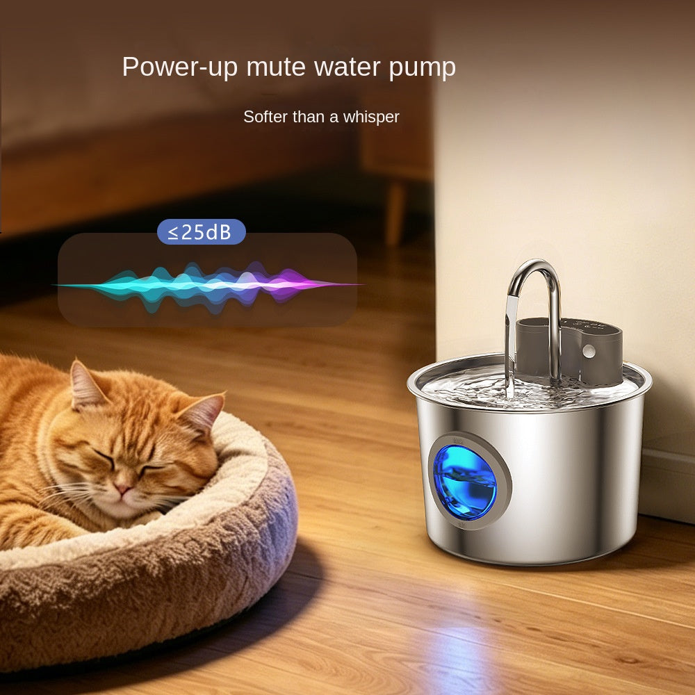 Smart Stainless Steel Cat Water Dispenser, Wireless Sensor, No Plug-in, Automatic Circulation, Large Capacity Pet Water Fountain eprolo