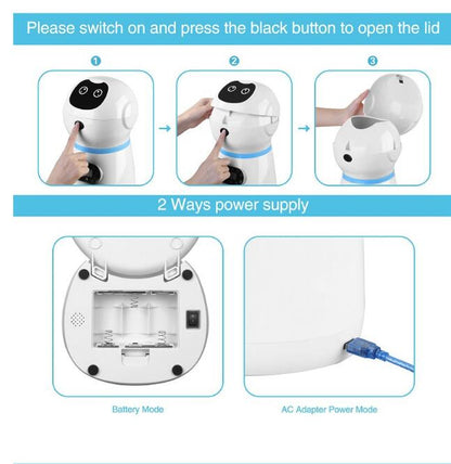 3.5L Automatic Robot Pet Feeder Pet Smart Feeder Stainless Steel Food Tray eprolo