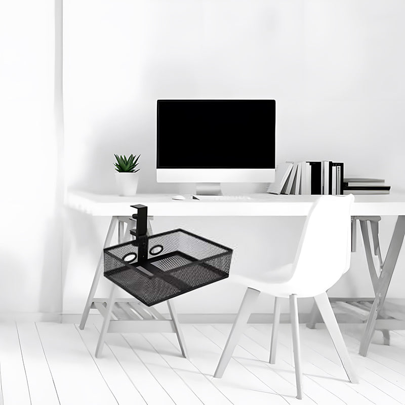 Mesh Desk Organizer with Clamp-on Swivel Pencil Drawer, having a hidden, sturdy C-Clamp mount system and easy installation. - Smart Savvy