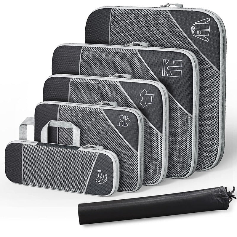 Travel Compressible Storage Bag Storage Bag Set with Shoe Bag Mesh Visual Luggage Storage Organizing Storage Bag eprolo