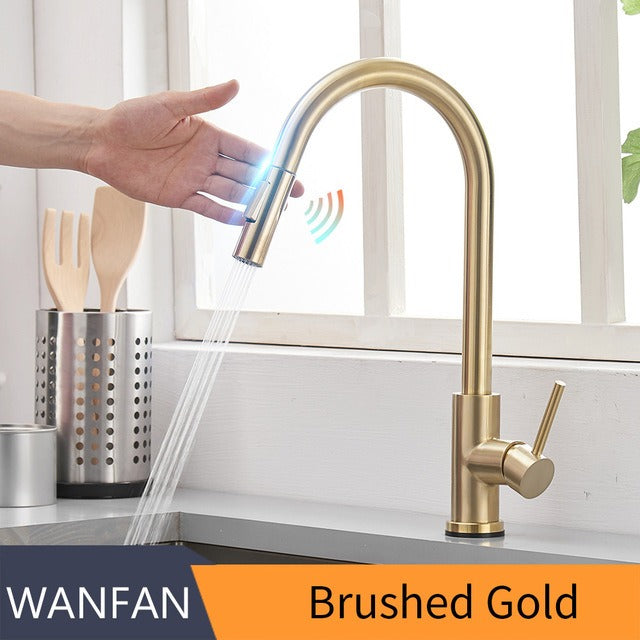 304 stainless steel kitchen faucet, hot and cold water pull-out vegetable basin sink faucet eprolo