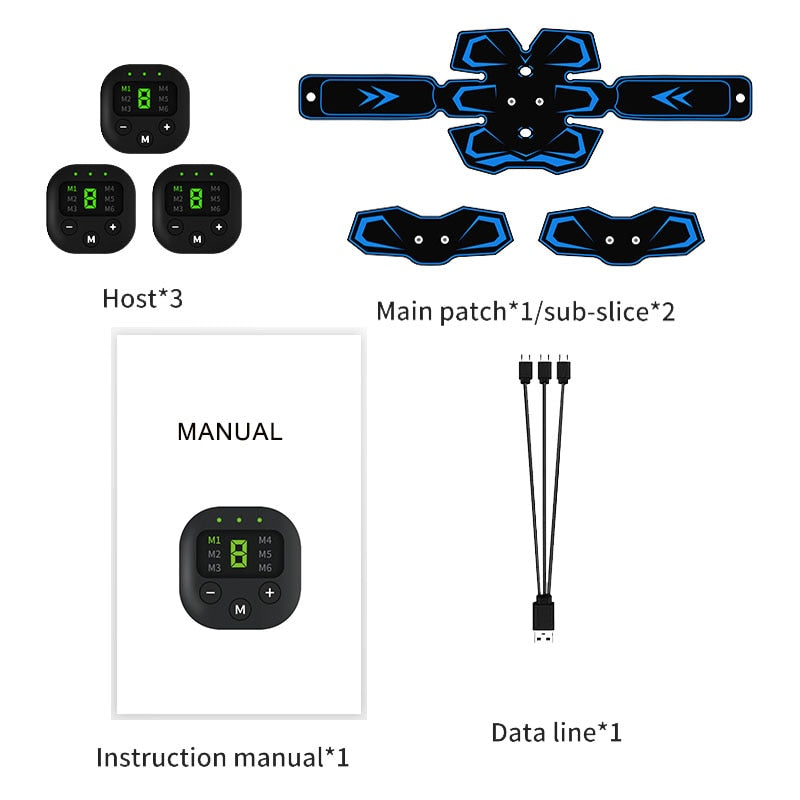 Electric Abdominal Muscle Stimulator EMS Trainer Belt Rechargeable Body Massage Muscle Training Stimulator Gear Fitness Massager eprolo