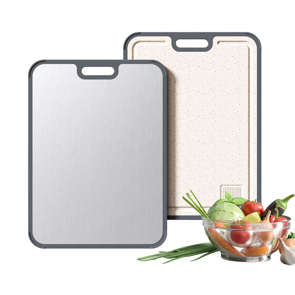 Double sided cutting board for household use with groove grinding and multifunctional vegetable cutting board eprolo