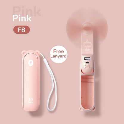 Portable Fan Mini Handheld Fan USB  Recharge Hand Held Small Pocket Fan with Power Bank Flashlight Feature eprolo