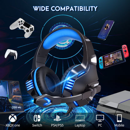 Head mounted gaming headphones RGB headphones wired headphones mobile phones computers subwoofers eprolo