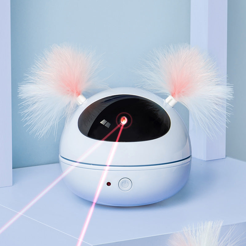 Electric Cat Toy Infrared Laser Light Pen Funny Cat Stick Feather Automatic Cat Toy eprolo