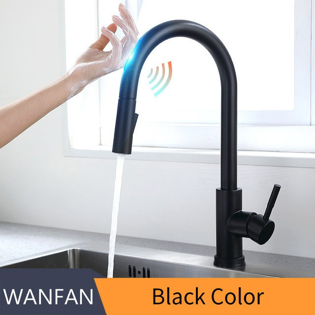 304 stainless steel kitchen faucet, hot and cold water pull-out vegetable basin sink faucet eprolo