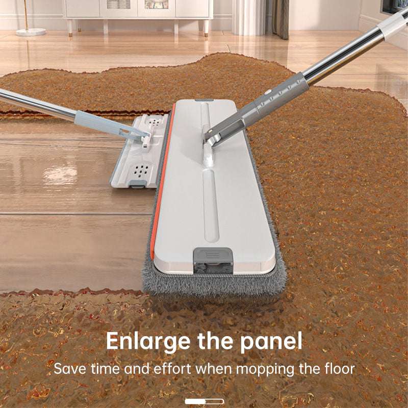 A 33cm Home Floor Cleaning Set: Hand Free Flat Mop & Bucket, 360° Rotating, Washable Microfiber, Lazy Cleaning Tool. - Smart Savvy