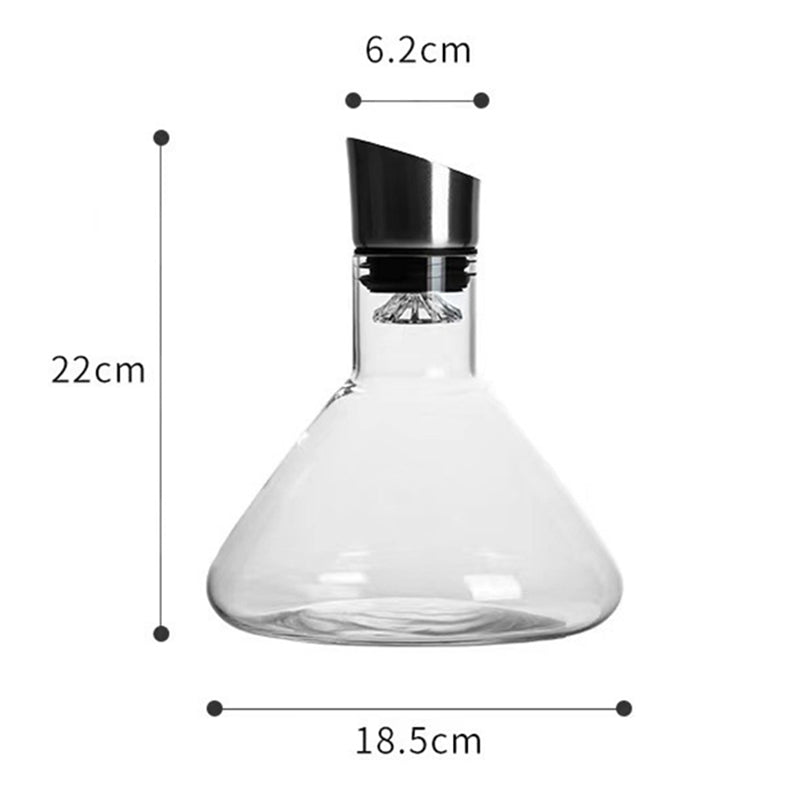 1500ML Hand - blown Crystal Wine Decanter with Built - in Aerator Pourer, ideal for red wine. - Smart Savvy