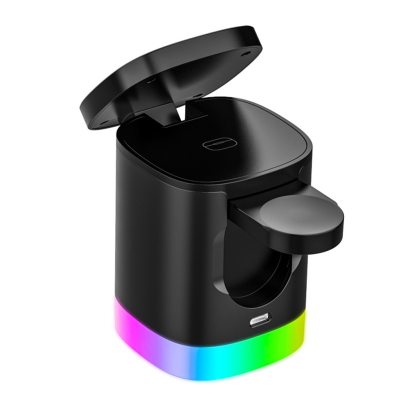 3 In 1 Magnetic Wireless Fast Charger For Smart Phone RGB Ambient Light Charging Station For Airpods IWatch eprolo