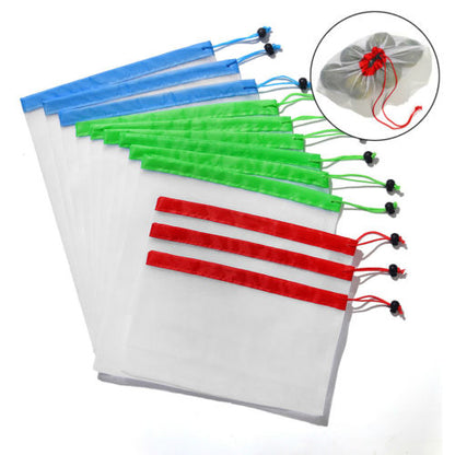 12pcs Reusable Mesh Produce Bags Washable Eco Friendly Bags for Grocery Shopping Storage Toys Fruit Vegetable Storage Bag eprolo