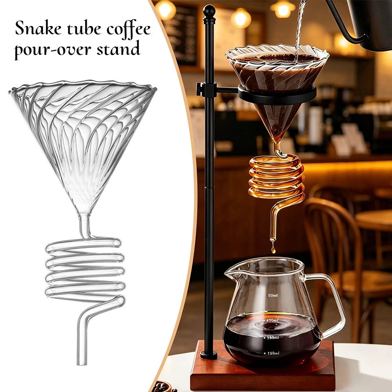 Spiral Cooling Pour-Over Coffee Filter Holder, Ins-Style Americano Dripper Stand with Spiral Chilling Design eprolo