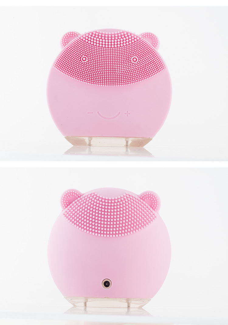 Electric Bear Silicone Facial Cleansing Brush Rechargeable Facial Washing Brush Cleaning Beauty Instrument Ultrasonic Pore Cleaner eprolo