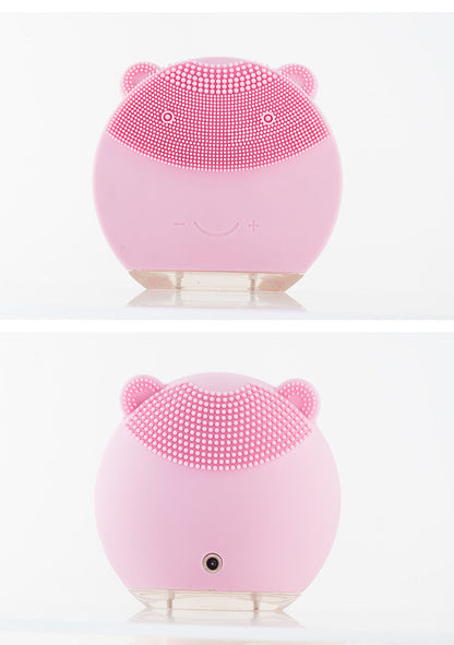 Electric Bear Silicone Facial Cleansing Brush Rechargeable Facial Washing Brush Cleaning Beauty Instrument Ultrasonic Pore Cleaner eprolo