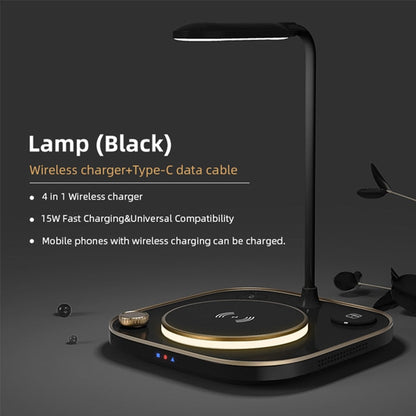 15w Fast 3 In 1 Wireless Charging for IPhone Phone Watch Earphone Modern Led Office Desk Lamp Wireless Charger Lamp eprolo