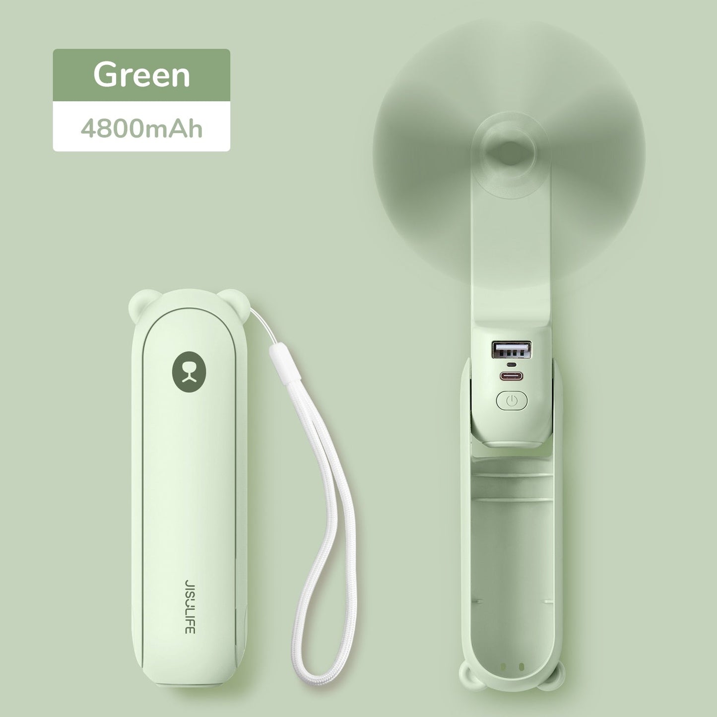 Portable Fan Mini Handheld Fan USB  Recharge Hand Held Small Pocket Fan with Power Bank Flashlight Feature eprolo