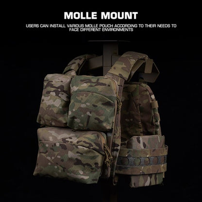 Tactical Vest - Molle Zipper Back Panel, for Paintball, Airsoft, Outdoor Hunting. Plate Carrier Expansion Equipment. - Smart Savvy