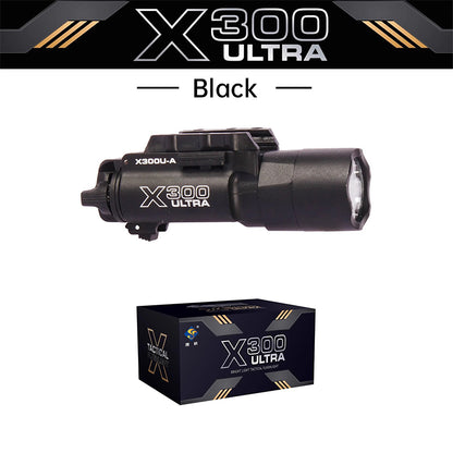 Tactica Flashlight X300-B/X300U-B/XU35: metal pistol gun strobe LED lights for 20mm rails, ideal for airsoft and hunting. - Smart Savvy