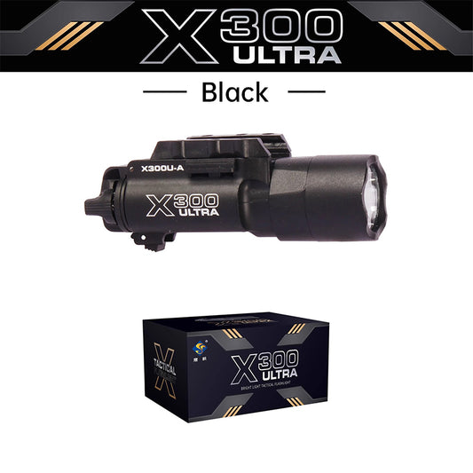 Tactica Flashlight X300-B/X300U-B/XU35: metal pistol gun strobe LED lights for 20mm rails, ideal for airsoft and hunting. - Smart Savvy