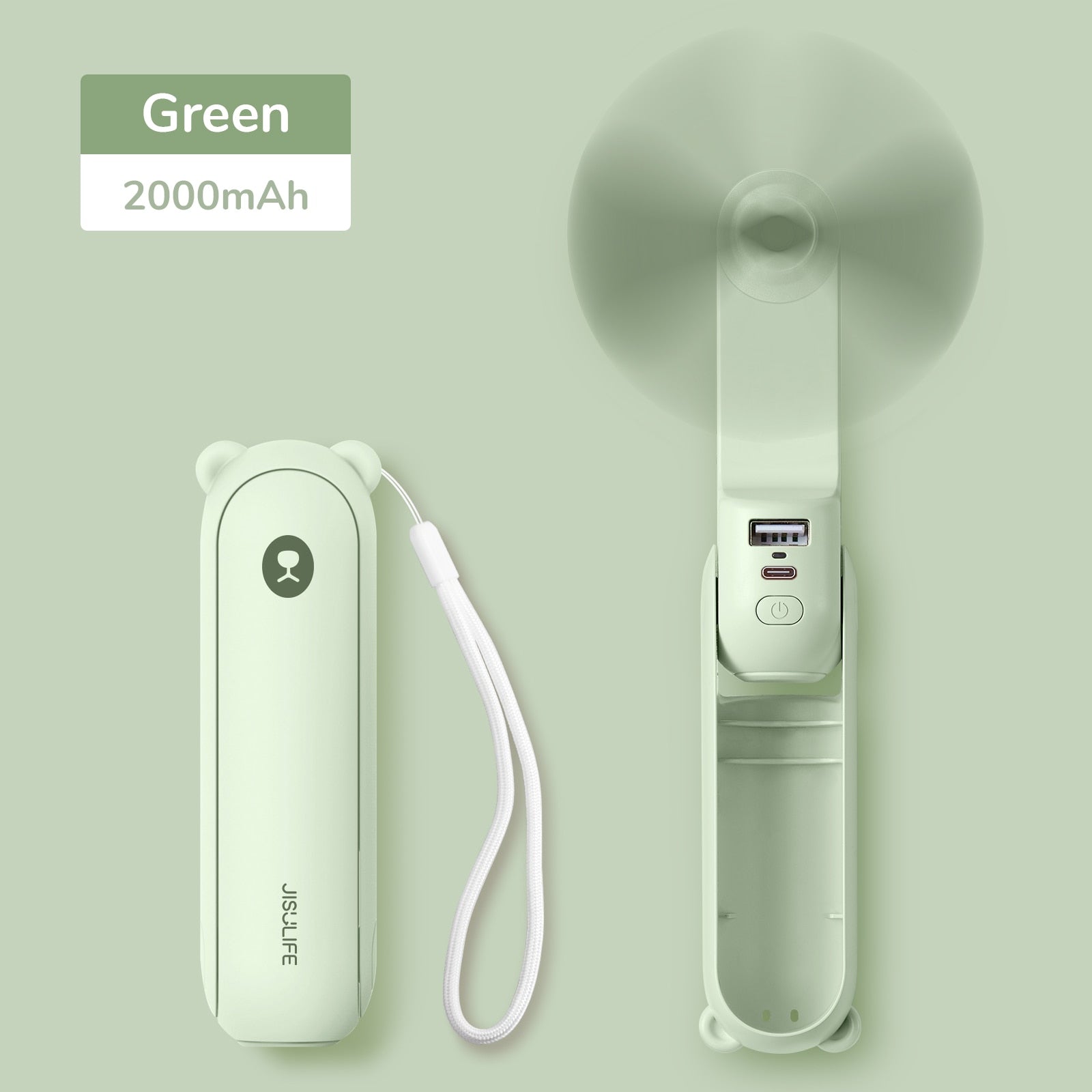 Portable Fan Mini Handheld Fan USB  Recharge Hand Held Small Pocket Fan with Power Bank Flashlight Feature eprolo