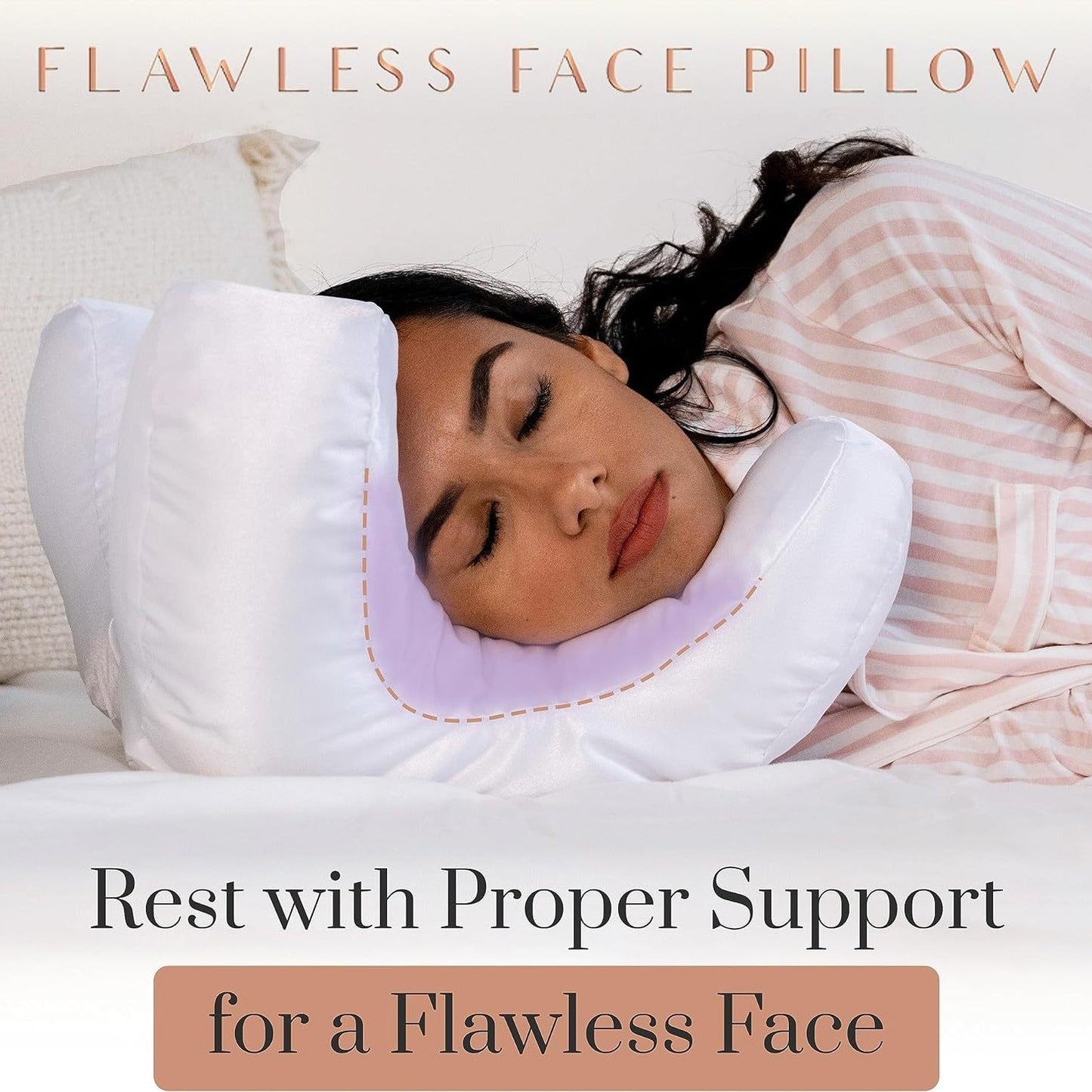Beauty Face Satin Pillow with Memory Foam Filling Comfortable Soft Nap Cotton Pillow Peace Mind Sleep Non-Paste Makeup Headrest - Smart Savvy