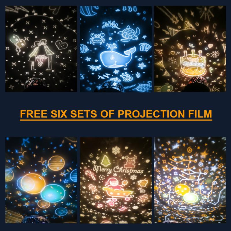 Night Light Projector With USB Cable Powered Starry Romance Rotating Projection Lamp For Kids Adults Bedroom Dec Christmas Gift eprolo
