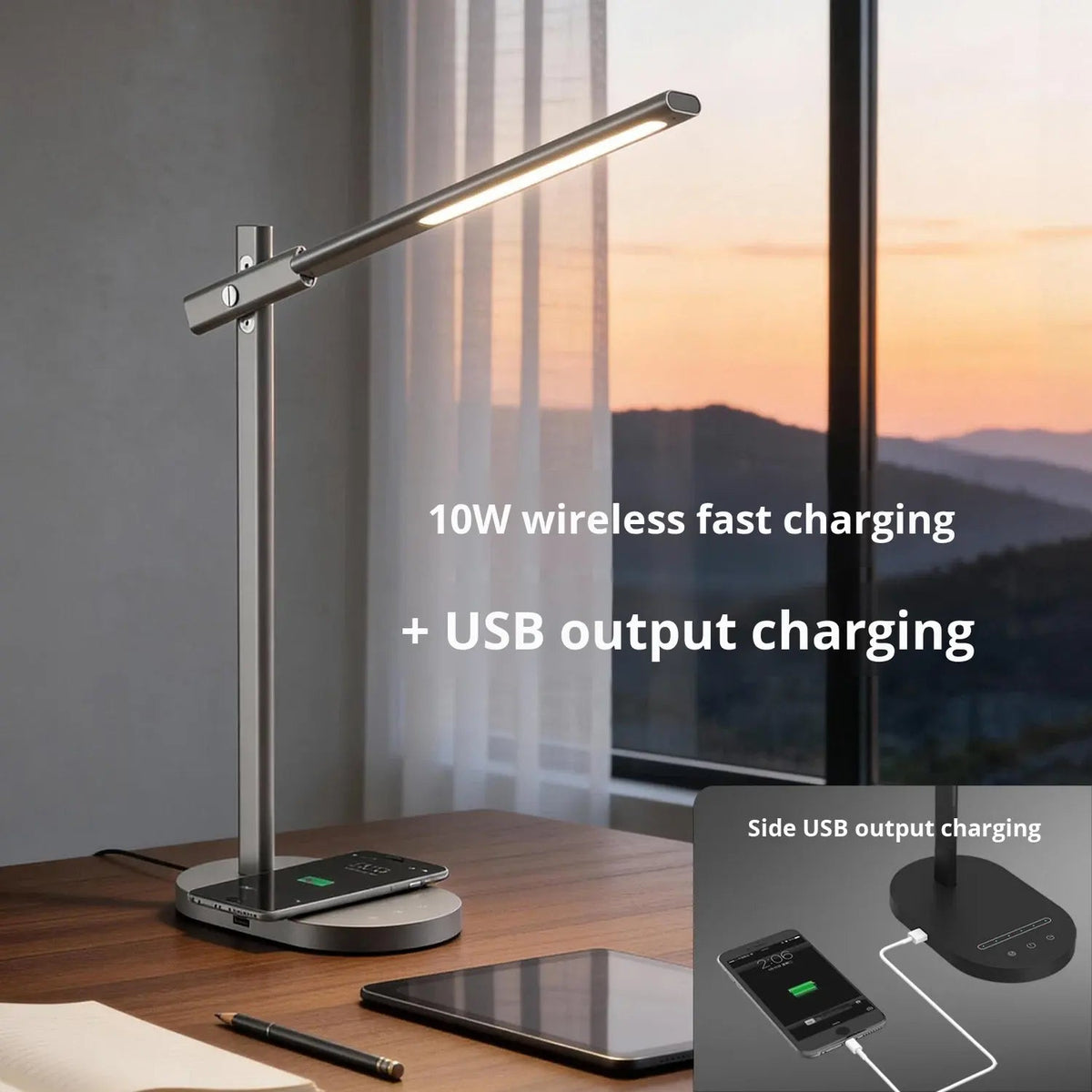 Learning rechargeable desk lamp desktop learning wireless charging desk lamp eprolo