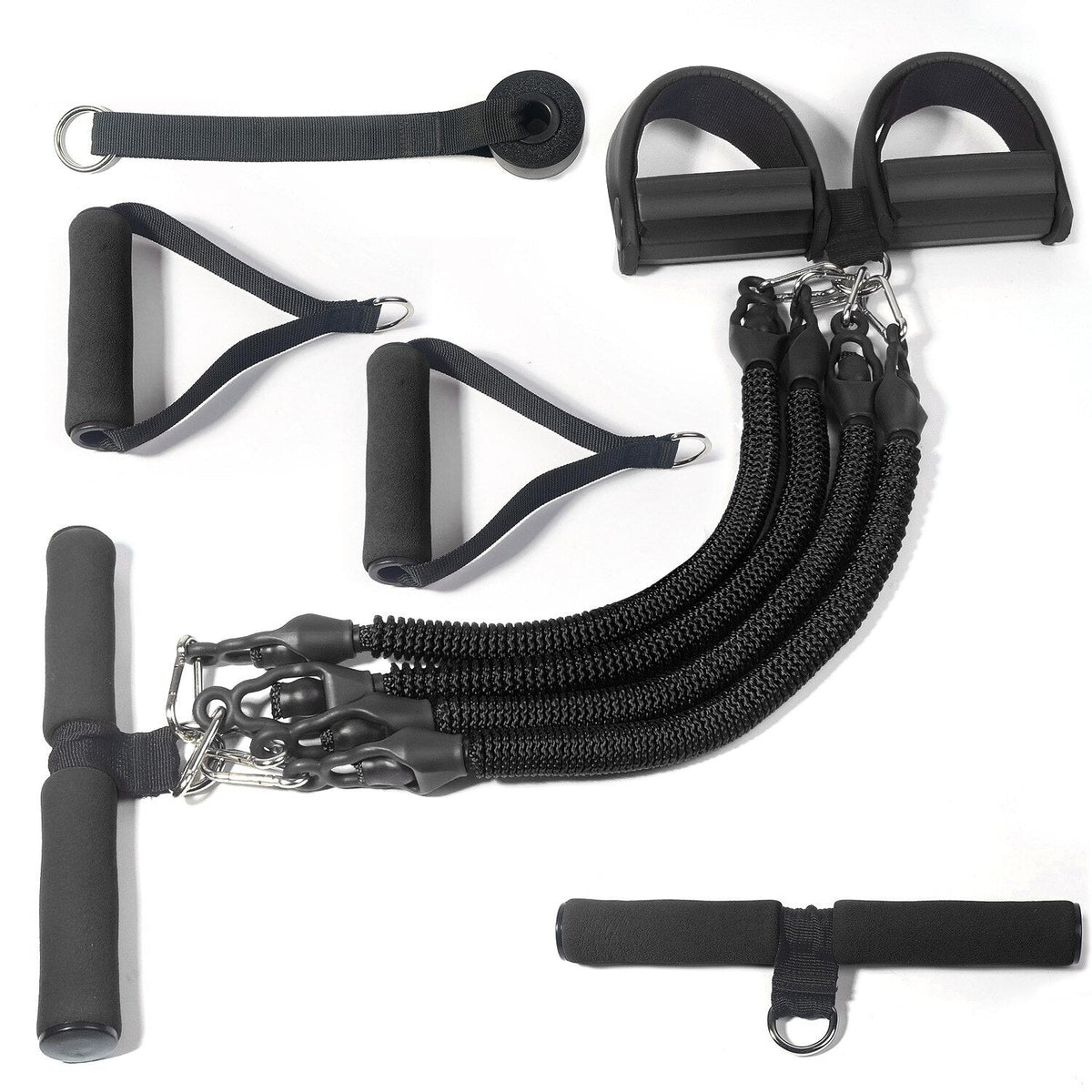 11Pcs Multifunction Sit-up Resistance Band 4-Tube Latex Elastic Yoga Pull Rope Expander Fitness Equipment eprolo