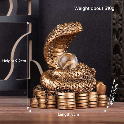 2025 Snake Year Resin Snake Decoration, Chinese Style Desktop Lucky Ornament - Smart Savvy