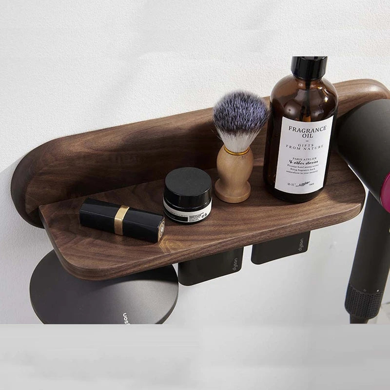 Wall Mount Hair Dryer Holder for Dyson Supersonic Hair Dryer Walnut Beech Wood Hair Dryer Bracket eprolo