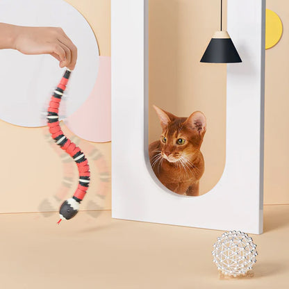 USB Rechargeable Interactive Cat Toy with Smart Sensing, an Automatic Electronic Snake for Kittens' Indoor Play. - Smart Savvy