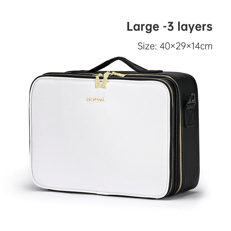 PU portable zipper pouch leather makeup organizer waterproof zipper pouch with handle eprolo