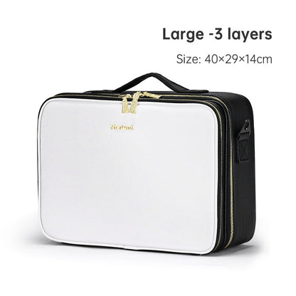 PU portable zipper pouch leather makeup organizer waterproof zipper pouch with handle eprolo