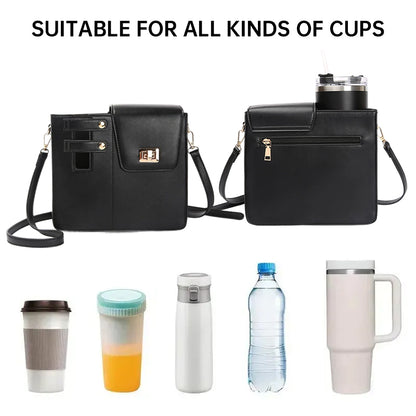 Outdoor Purse Cup Holder Bag for Stanley, Crossbody Water Bottle Bags,Crossbody Water Bottle Bag for Most Water Bottles - Smart Savvy